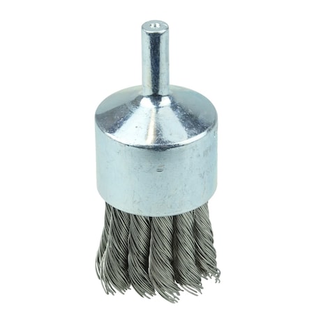 Weiler 1-1/8" Knot Wire End Brush, .020" Stainless Steel Fill 10032